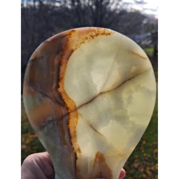 Green Onyx Spoon Rest, Natural Stone Utensil Holder, Farmhouse Kitchen Decor - Picture 7 of 12